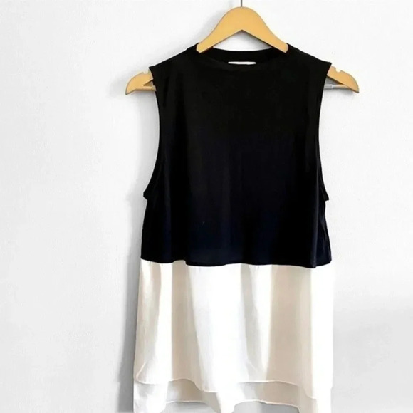 1. State Black and White Color Block Tank Top - Picture 1 of 9